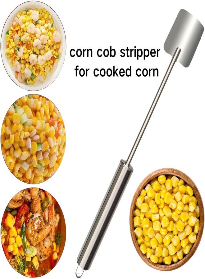 SIXCAR 2025 NEW Long Handle Stainless Steel Corn Stripping Tool, Corn Cob Stripper,Corn Cutter, Corn Peeler,Easy Clean Corn Peeler Corn Cob Stripper Tool (2PC) - Image 4